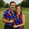 Christmas Lights Pattern Christmas Golf Shirt, Golf Shirts For Men, Mens Golf Apparel