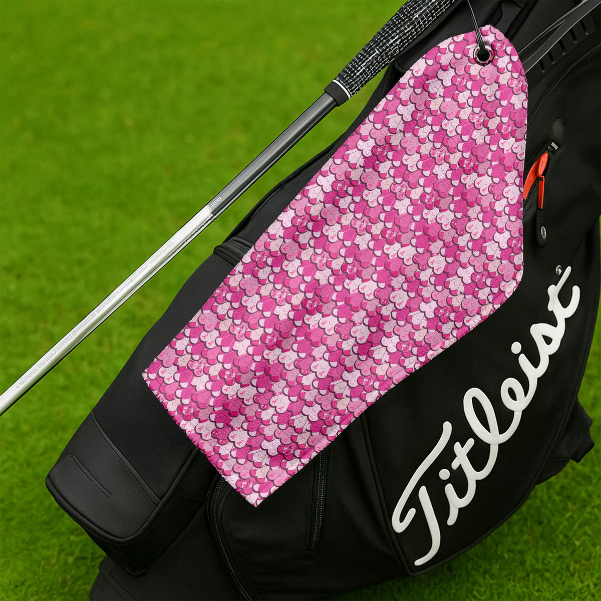 Pink Breast Cancer Golf Towel, Unique Gift For Golfer, Christmas Golf Gift, Golf Accessories