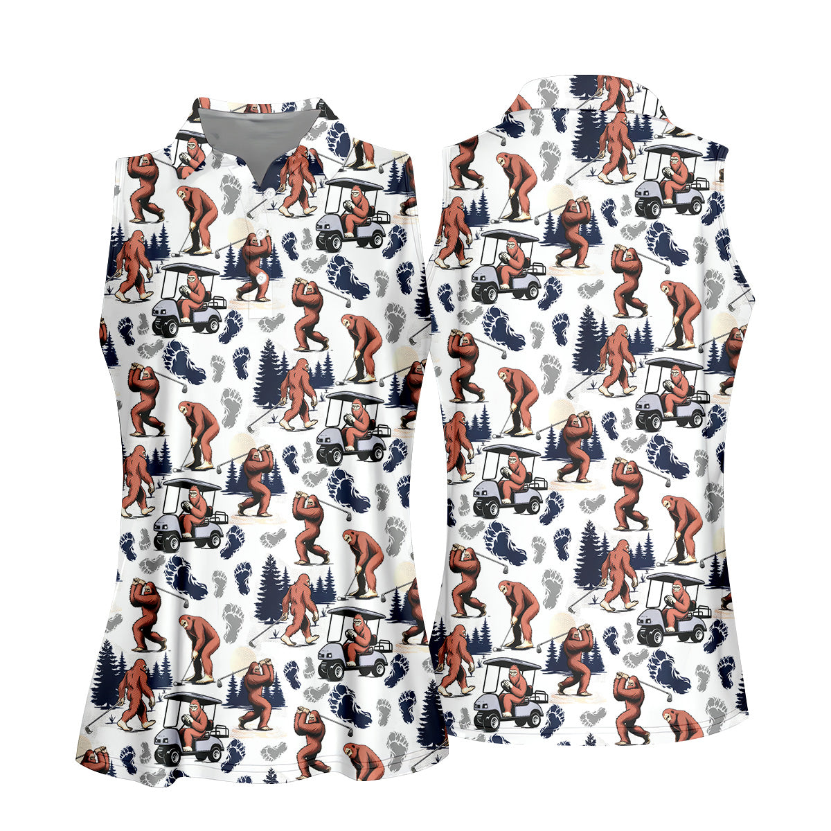 Sasquatch Golf Shirt, Bigfoot Shirt, Fun Womens Golf Shirts, Matching Golf Shirts, Ladies Golf Shirts