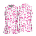 Flamingo Coconut Funny Womens Golf Polo Shirt, Ladies Golf Clothes, Custom Ladies Golf Shirt