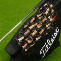 Cartoon Gingerbread Black Golf Towel, Unique Gift For Golfer, Christmas Golf Gift, Golf Accessories