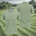 Sandwich Golf Course Seamless Pattern Performance Golf Shirt, Golf Tops For Men, Golf Shirts For Men