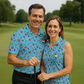 Awareness Understanding Acceptance Autism Ribbon Blue Golf Shirt, Autism Awareness Colors Women's Golf Tops
