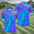 Neon Psychedelic Zebra Pattern Vintage Hawaiian Golf Shirt, Men's Golf Shirt, Polo Shirts For Men