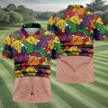 Funny Belly Illusion Colorful Pattern Polo Shirt, Mens Golf Polo, Golf Shirts For Men