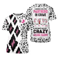 I Asked God For Partners In Crime He Sent Me My Crazy Golfing Friends Leopard Print Golf Shirt, Fun Womens Golf Shirts