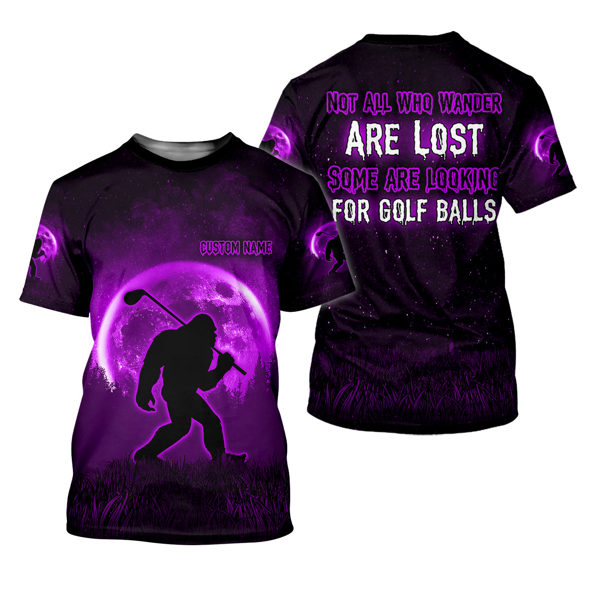 Custom Bigfoot Golf Polo Shirt, Mens Golf Gift, Funny Golf Shirt, Golf Gift For Dad