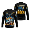 A Good Day Starts With Golf Cart & Beer Custom Golf Polo Shirt, Funny Golf Shirt, Men Golf Gift