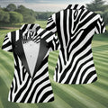 Zebra Pattern Funny Costume Hawaiian Golf Shirt, Ladies Golf Tops, Golf Shirt For Women