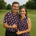 Cute Ghost Butt Halloween Pattern Golf Polo Shirt, Mens Golf Polo, Printed Golf Shirts