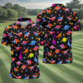 Dinosaur Lover Colorful Golf Shirt, Men’s Golf Shirt, Golf Polo Shirts For Men