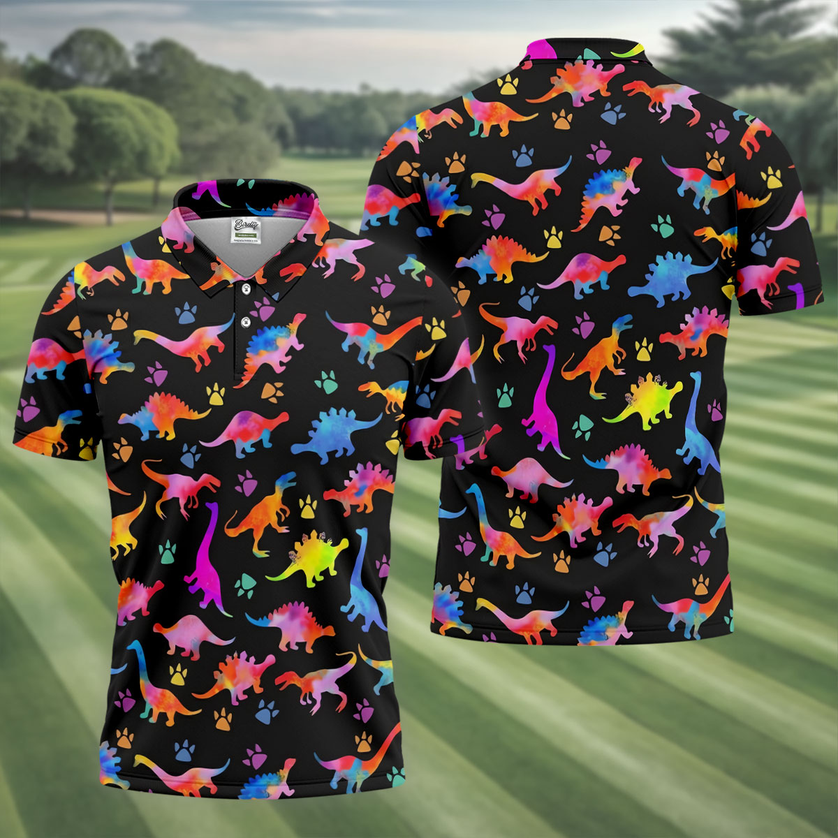Dinosaur Lover Colorful Golf Shirt, Men’s Golf Shirt, Golf Polo Shirts For Men