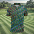 Autism Awareness Colorful Letters Seamless Pattern Golf Tops For Men, Polo Shirts For Men
