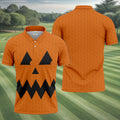 Halloween Jack O Lantern Golf Shirt, Men's Golf Shirt, Hawaiian Golf Shirt
