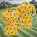 Realistic Flying Bees on Golden Honeycomb Hawaiian Golf Polo, Golf Tops For Men, Golfing Apparel