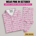 Funny Pink Men's Golf Shirt With Socks Free, Breast Cancer Awareness Gift