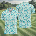 Funny Tropical Couple Beach Pattern Men's Golf Shirt, Hawaiian Golf Shirt, Golf Apparel For Men