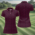 The Pink Taco Seamless Pattern Black Golf Shirt, Women's Golf Tops, Tacos Lover Golf Gift For Ladies