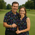 Funny Adult Cruise Vacation Pattern Polo Shirt, Womens Golf Tops, Printed Golf Shirt