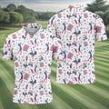 Funny Par Tee Girl Golfer Pattern Golf Polo Shirt, Polo Shirts For Men, Mens Golf Apparel