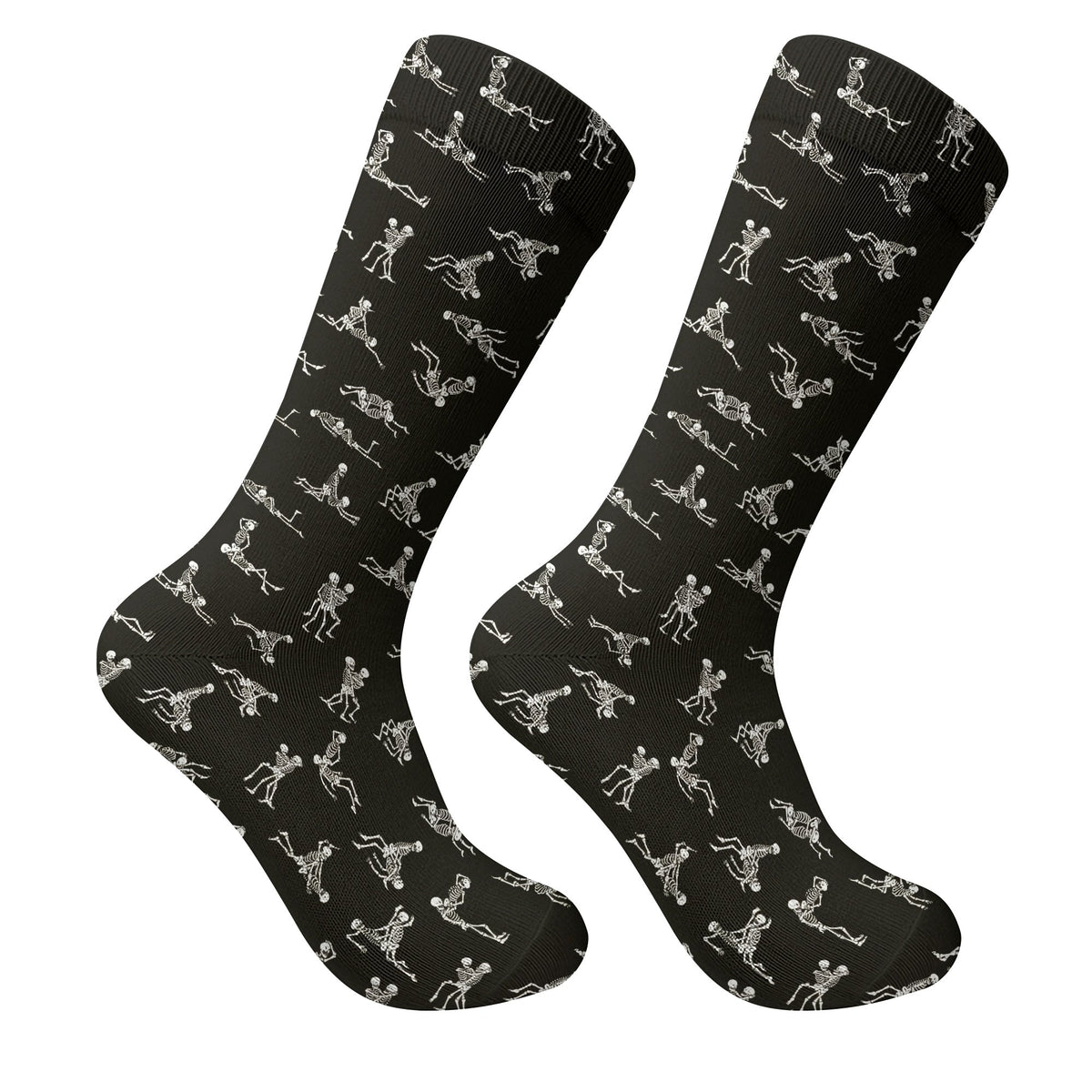 Funny Skeleton Black Men Golf Socks, Best Socks For Men, Fun Socks, Christmas Golf Gift