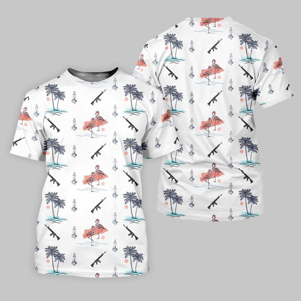 Flamingo Golf Polo Shirt, Mens Golf Gift, Funny Golf Shirt, Tropical Shirt