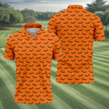Spooky Bats Orange Halloween Golf Shirt, Polo Shirts For Men, Golf Gift For Men, Golfing Apparel
