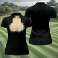 Black Funny Dickhead Faux Chest Golf Shirt, Women's Golf Tops, Ladies Golf Shirts