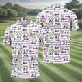 Wine Lover Golf Shirt, Grape Humor Print, Golf Shirts For Men