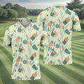 Polyhedral Dice Dragon Game Tropical Vibe Golf Tops For Men, Polo Shirts For Men, Golf Shirts For Men