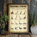 Evolution Of The Putter Wall Canvas Print, Golf Canvas Wall Art, Golf Wall Art, Gift For Golfer