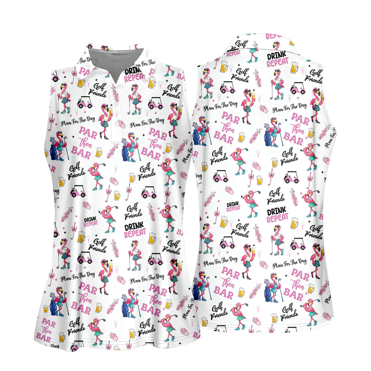 Par Then Bar Flamingo Golf Shirt, Fun Golf Shirts, Matching Golf Shirts, Couple Golf Shirt