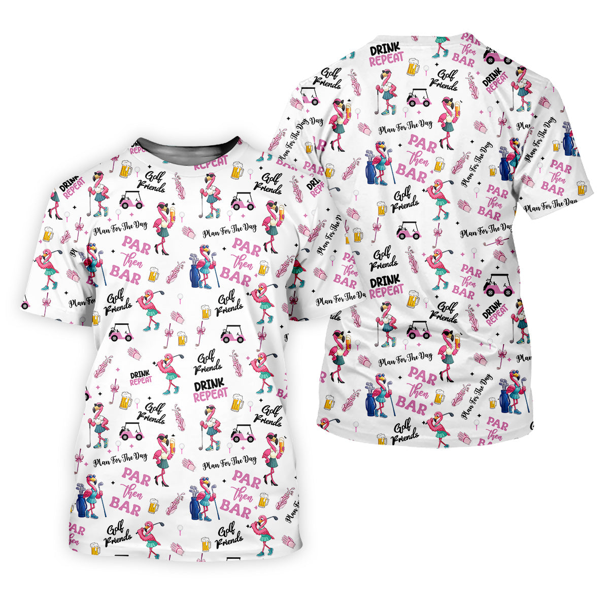 Par Then Bar Flamingo Golf Shirt, Fun Golf Shirts, Matching Golf Shirts, Couple Golf Shirt