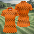 Spooky Bats Orange Halloween Golf Shirt, Ladies Golf Tops, Golf Gifts For Women, Golfing Apparel
