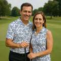 Funny Blue Rose Floral Pattern Men's Golf Shirt, Dirty Humor Polo Shirts For Men, Printed Golf Shirts