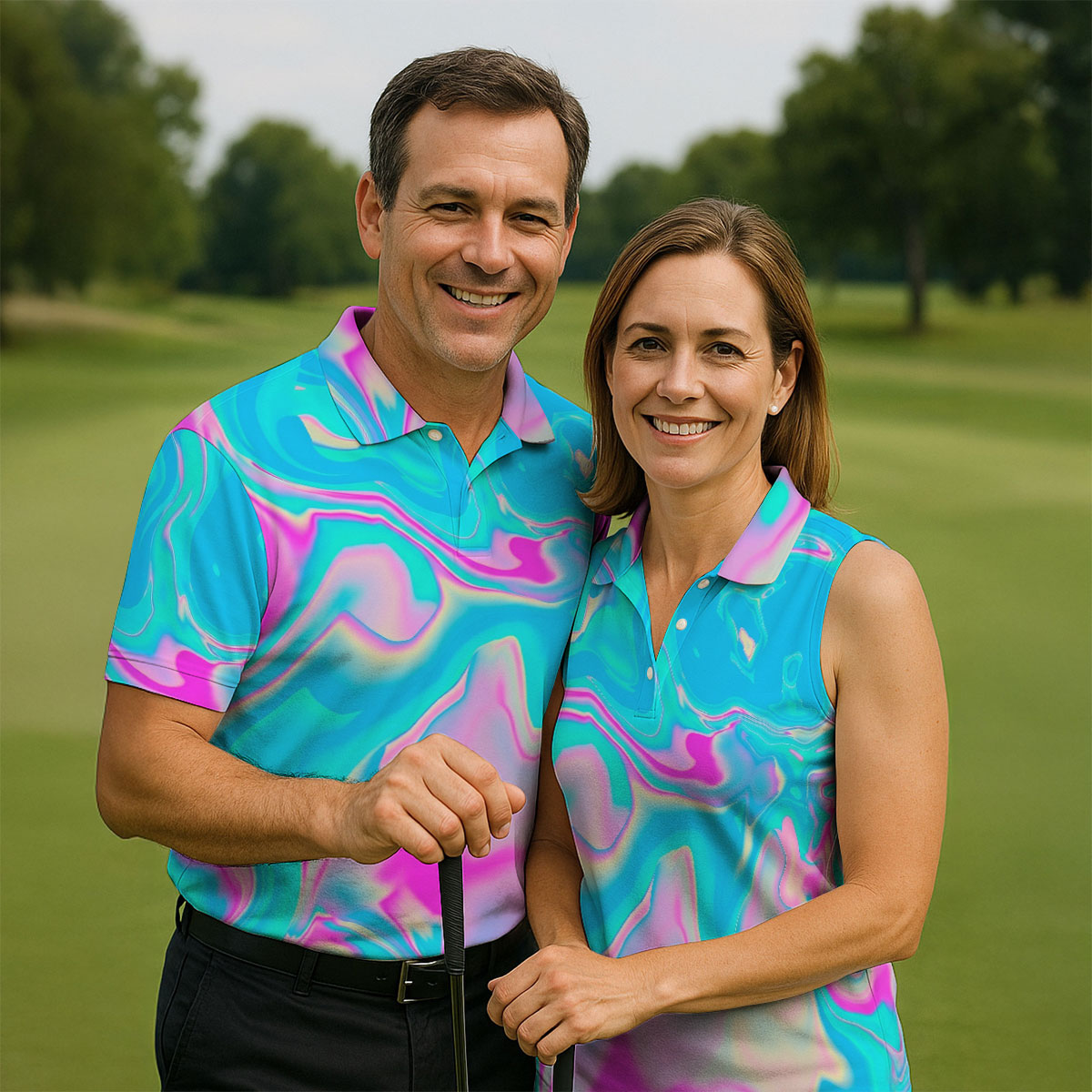 Pastel Marble Abstract Swirl Pattern Golf Shirt, Polo Shirts For Men, Men's Golf Shirt