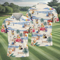 Cute Corgi Beach Vacation Golf Polo Shirt, Golf Polo Shirts For Men, Mens Golf Apparel