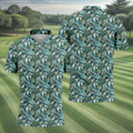 Dinosaur Head Tropical Vibe Golf Tops For Men, Polo Shirts For Men, Golf Shirts For Men