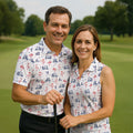 Flamingo Funny Golf Pattern Polo Shirt, Men's Golf Shirt, Golf Apparel For Men