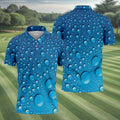Rain Drops Blue Golf Shirt, Golf Tops For Men, Golf Shirts For Men, Polo Shirts For Men