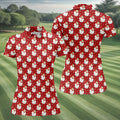 Vintage Santa Claus Red Christmas Women's Golf Tops, Christmas Golf Shirt, Ladies Golf Polos, Golfing Apparel