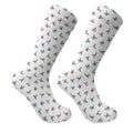 Blue And Pink Naughty Stick People White Golf Socks, Funny Golf Socks, Golf Accessory