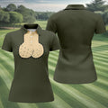 Olive Green Funny Dickhead Faux Chest Golf Shirt, Golf Tops For Women, Women’s Golf Apparel