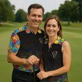 In A World Where You Can Be Anything Be Kind Autism Awareness Puzzle Pattern Black Fade Men's Golf Shirt