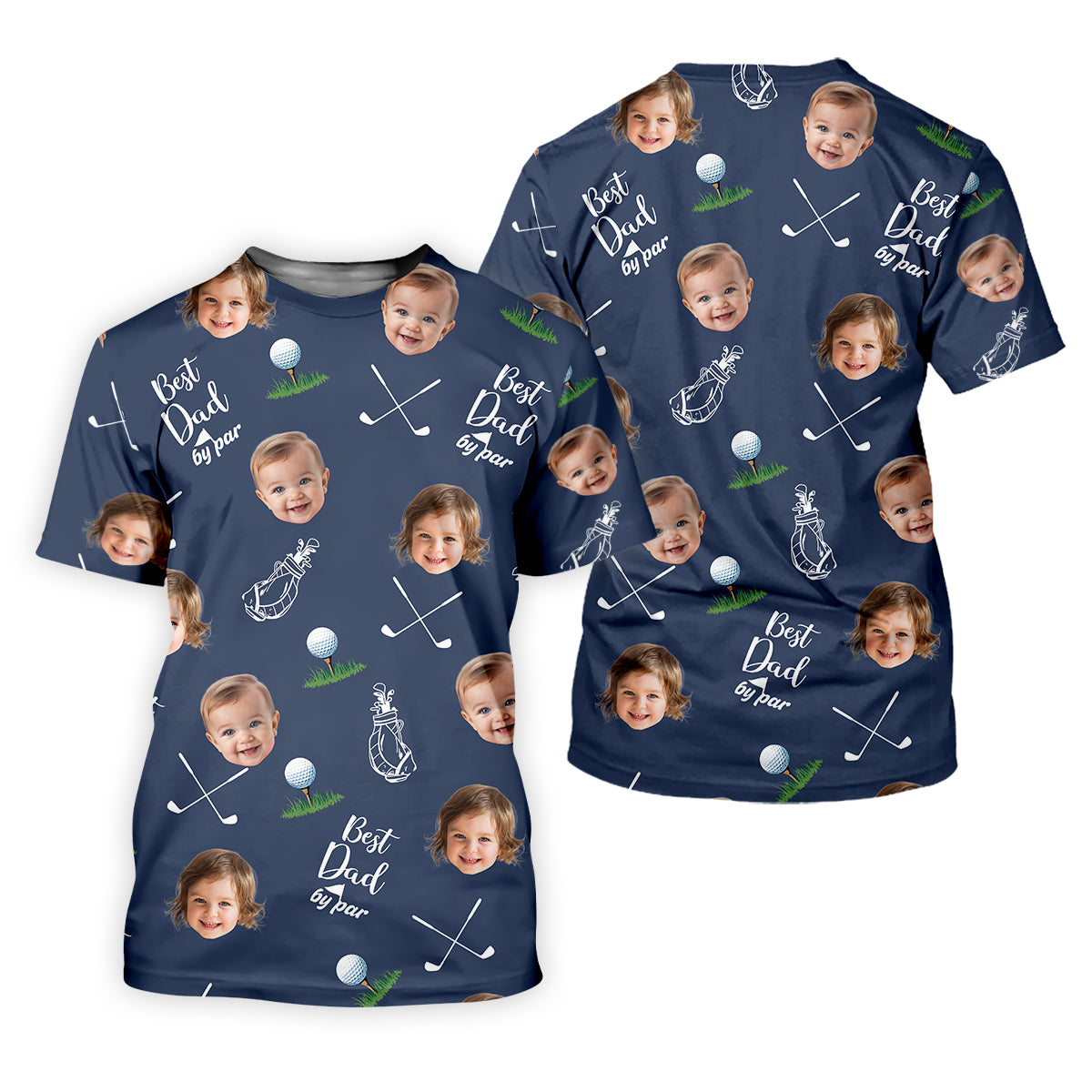 Best Dad By Par Custom Photo Golf Shirt, Fun Golf Shirt, Best Golf Gift For Dad