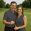 Black Text Pattern Golf Polo Shirt, Golf Shirts For Men, Printed Golf Shirts