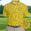 I Don't Give A Duck Yellow Rubber Duck Hawaiian Golf Shirt, Men's Funny Golf Shirts