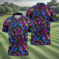 Vibrant Neon Liquid Marble Abstract Golf Shirt, Mens Golf Shirts, Golf Polo Shirts For Men