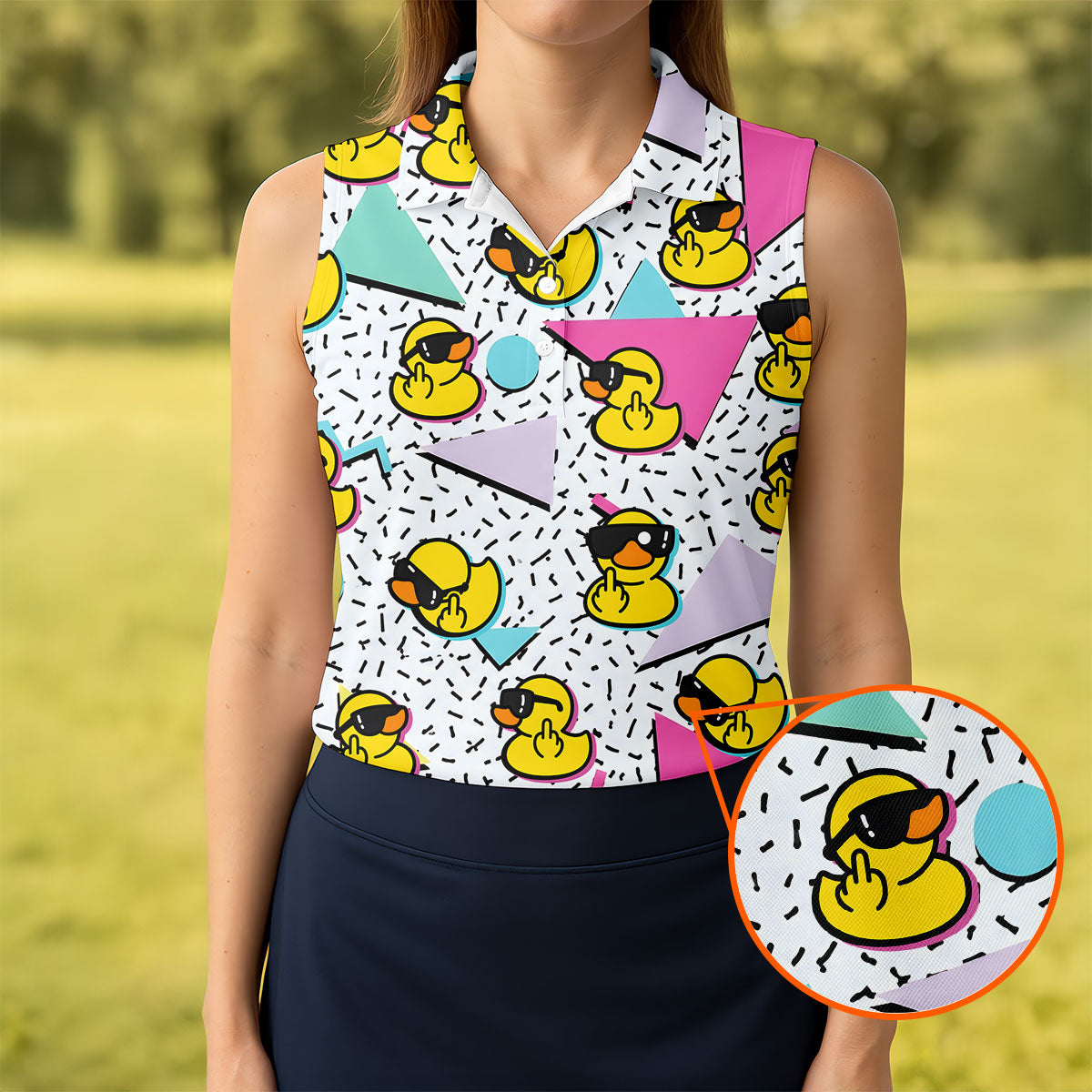 Funny Rubber Duck Golf Shirt, Cute Golf Outfit, Ladies Golf Shirts , Women's Golf Tops