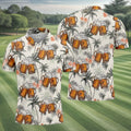 Tropical Palm Trees and Frosty Beer Mug Hawaiian Golf Polo, Golf Tops For Men, Golfing Apparel